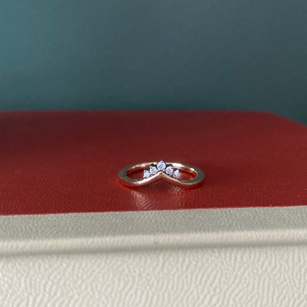 Pandora Rose Gold Tiara Wishbone Ring